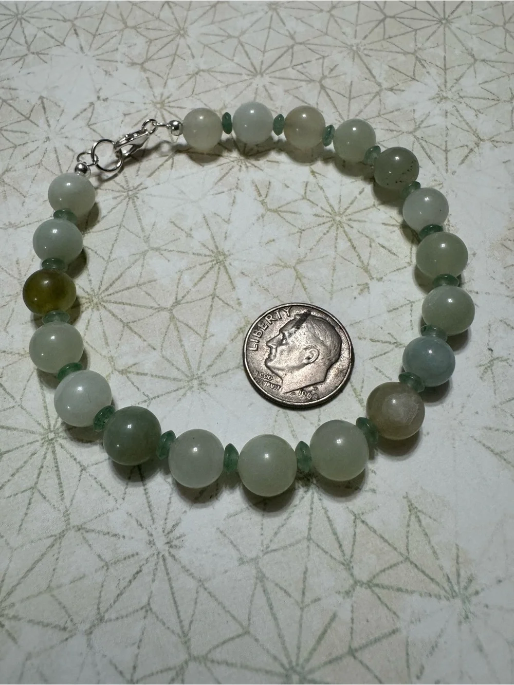 JADE BRACELET WITH STERLING SILVER